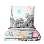 Children’s Bedding Set „Eiffel blue”. Kids bedding, 140x200 cm, 150x200 cm