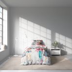 Children’s Bedding Set „Eiffel blue”. Kids bedding, 140x200 cm, 150x200 cm