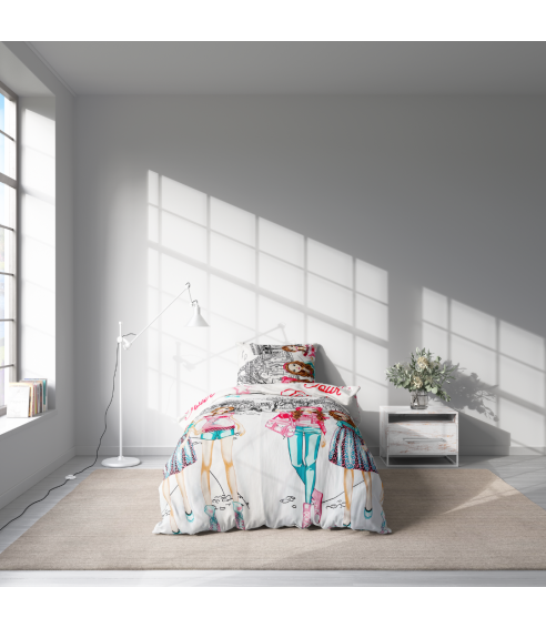 Children’s Bedding Set „Eiffel blue”. Kids bedding