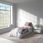 Children’s Bedding Set „Eiffel blue”. Kids bedding, 140x200 cm, 150x200 cm