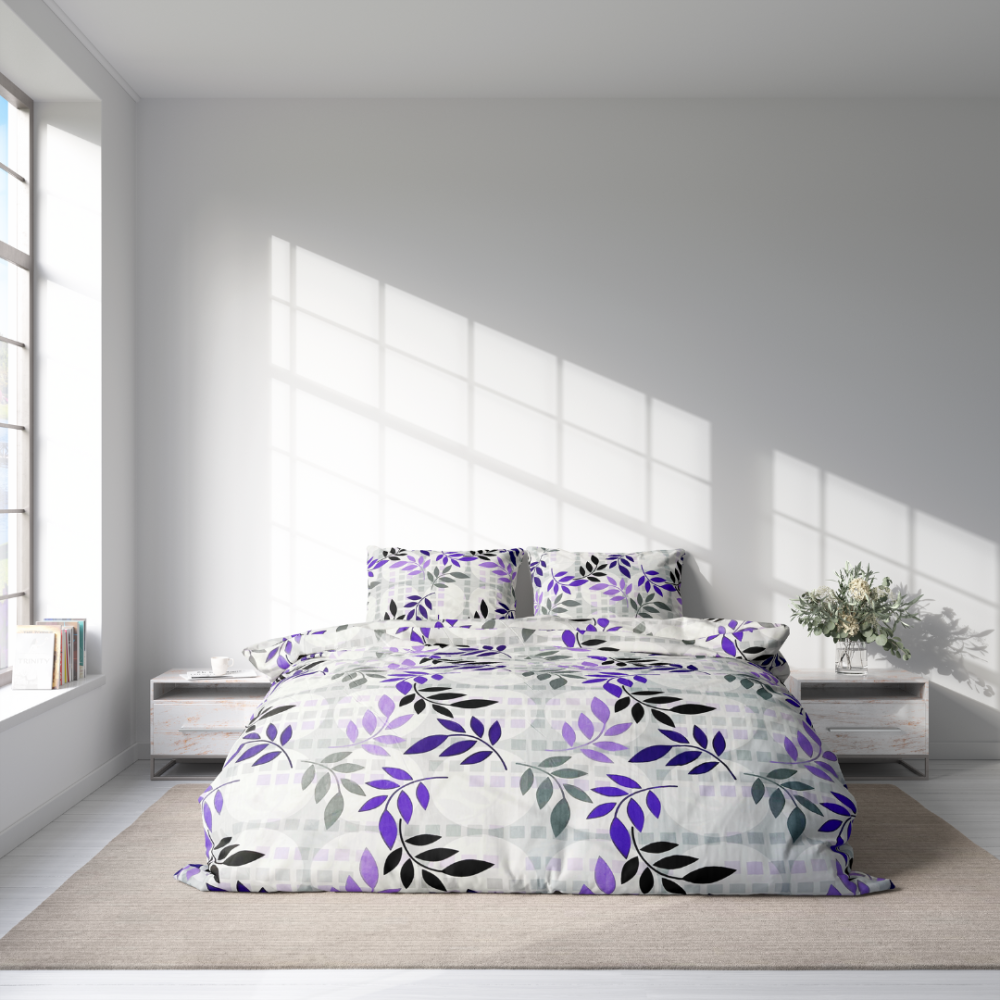 Bedding Set „Leaves“. Bedding sets with plants, 140x200 cm, 160x200 cm