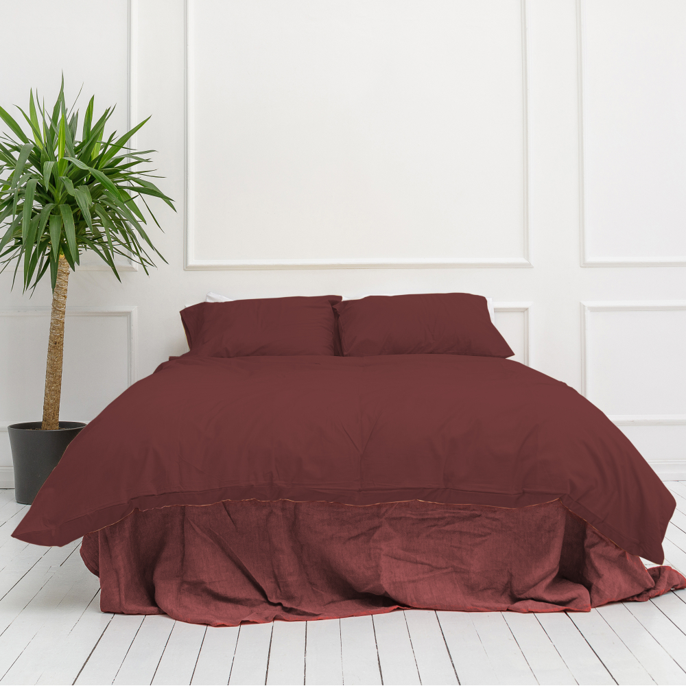 Bedding Set „Classic rust“. Cotton bedding sets, 140x200 cm