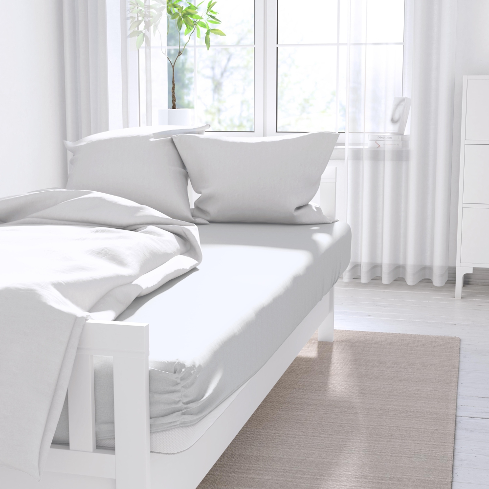 Bed Sheet „Pure white“, 150x220 cm, 180x220 cm, 220x230 cm