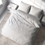 Seersucker bedding set „Pure white stripes“. White bedding sets, 200x200 cm, 200x220 cm