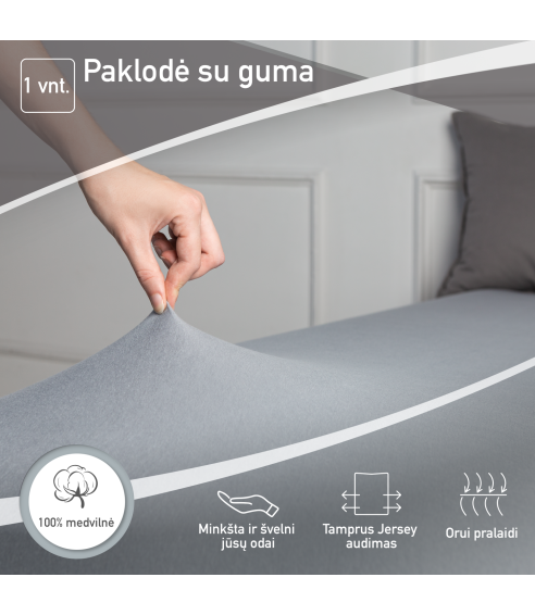 Trikotažinė paklodė su guma „Bordo“
