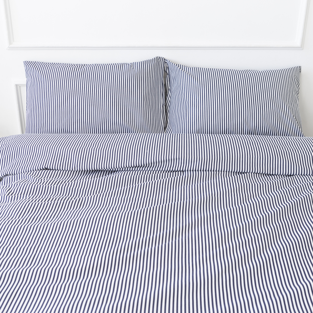 Bedding Set „Blue stripes“. Blue bedding sets, 140x200 cm, 160x200 cm, 200x200 cm