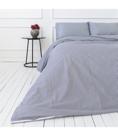 Bedding Set „Blue stripes“. Cotton bedding sets