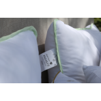 Pillow „Aloe vera“. “aloe vera” pillow – microfiber fabric infused with aloe vera extract, providing a refreshing feel.