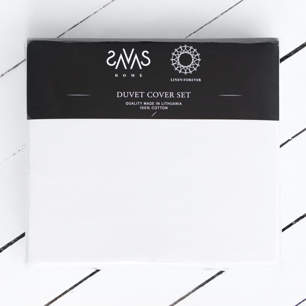 Premium Sateen Bedding Set „Classic White“. White bedding sets, 140x200 cm, 200x200 cm, 200x220 cm. Luxurious collection of white satin bedding.