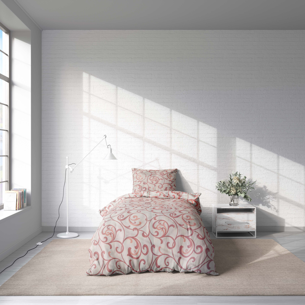 Premium Sateen Bedding Set „Curls“. Satin bedding sets, 140x200 cm