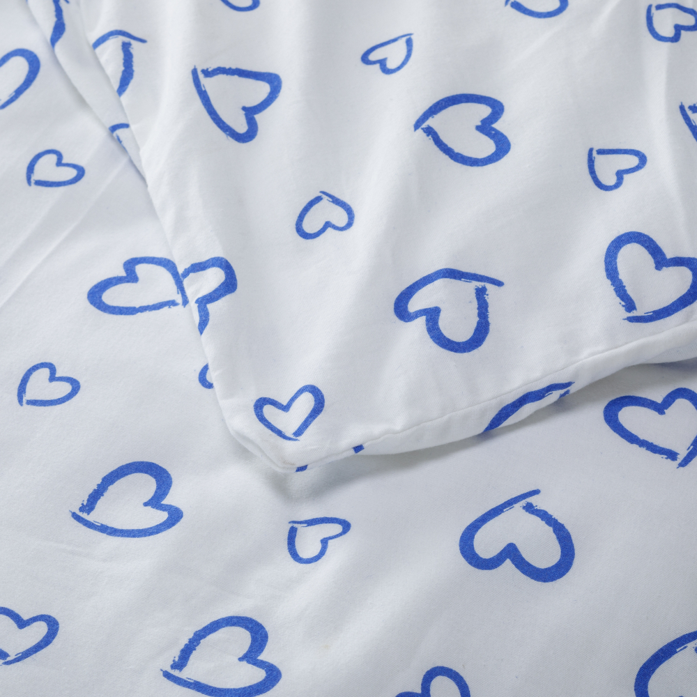 Children’s Bedding Set „Blue love“. Blue bedding sets, 110x140 cm
