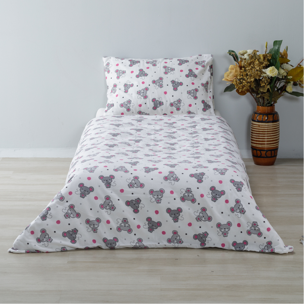 Children’s Bedding Set „Mousy“. Kids bedding, 110x140 cm, 140x200 cm
