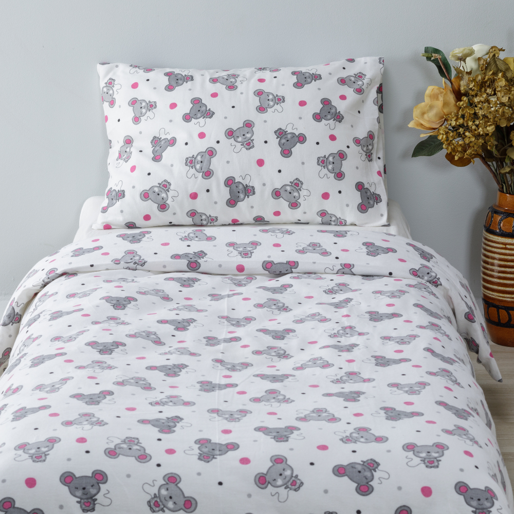 Children’s Bedding Set „Mousy“. Kids bedding, 110x140 cm, 140x200 cm