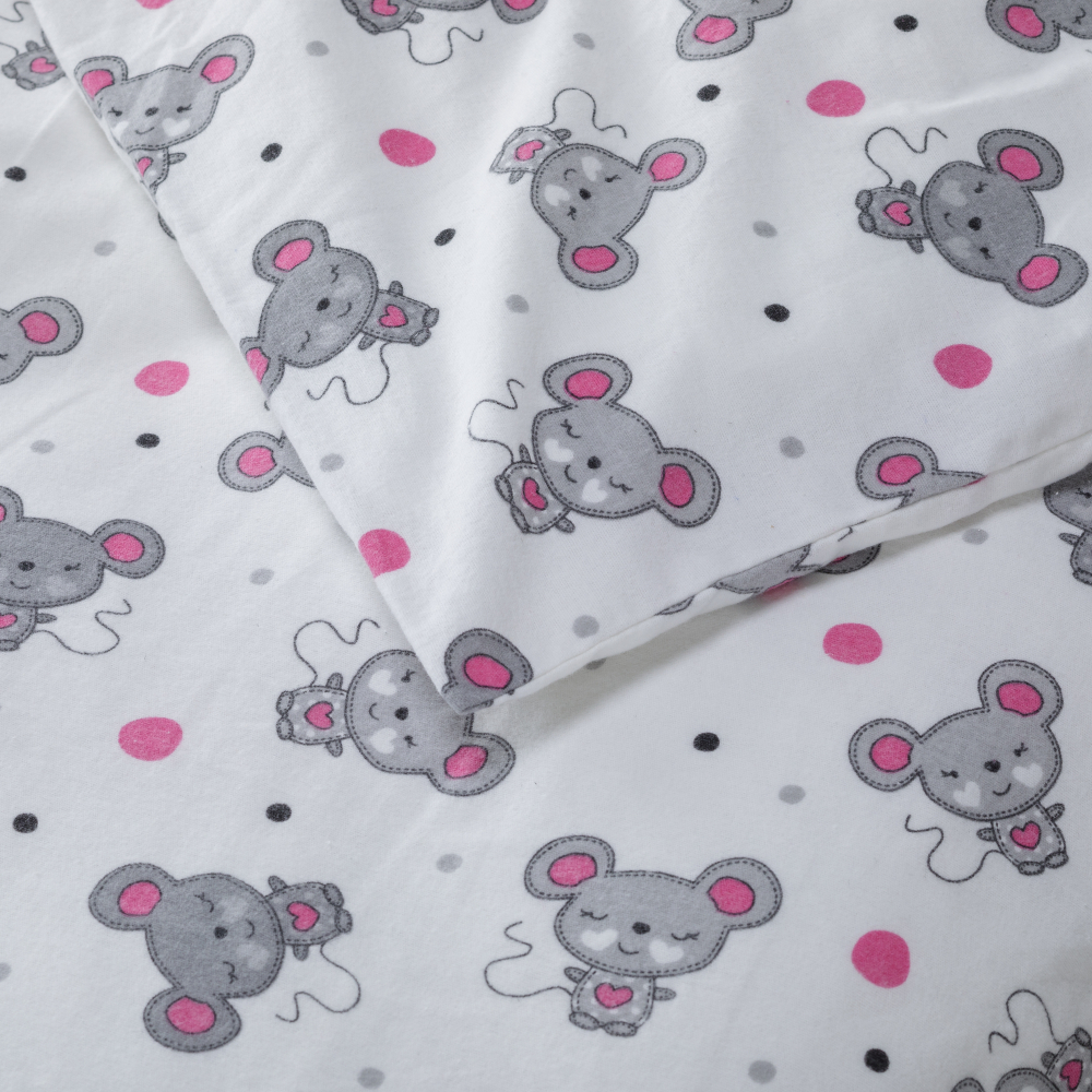Children’s Bedding Set „Mousy“. Kids bedding, 110x140 cm, 140x200 cm