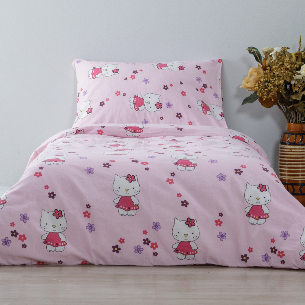 Children’s Bedding Set „Kitty“. Kids bedding, 110x140 cm, 140x200 cm