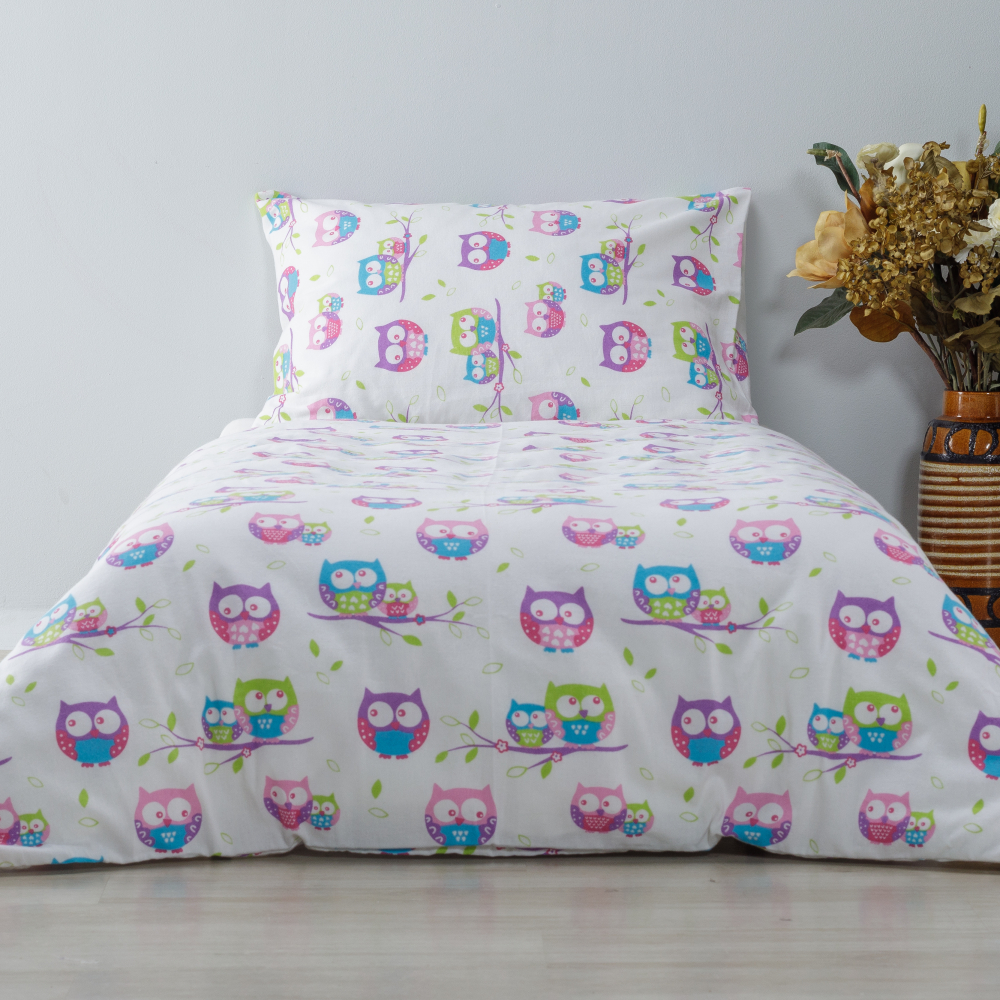 Children’s Bedding Set  „Owl“. Baby bedding, 90x120 cm, 110x140 cm, 140x200 cm