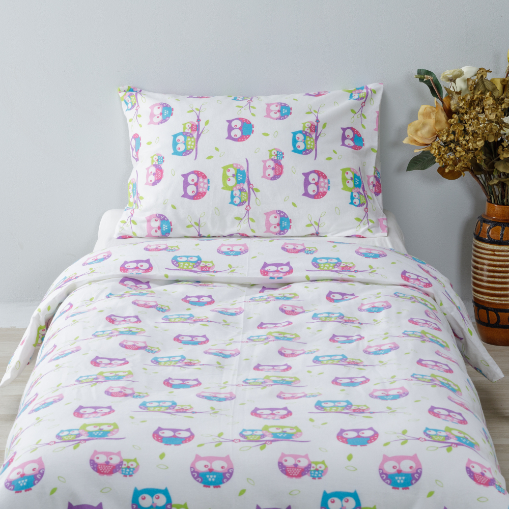 Children’s Bedding Set  „Owl“. Baby bedding, 90x120 cm, 110x140 cm, 140x200 cm