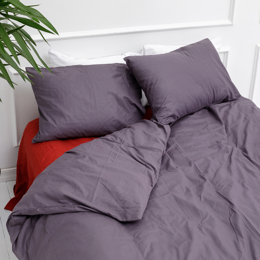Bedding Set „Classic dark purple“. Cotton bedding sets, 200x220 cm