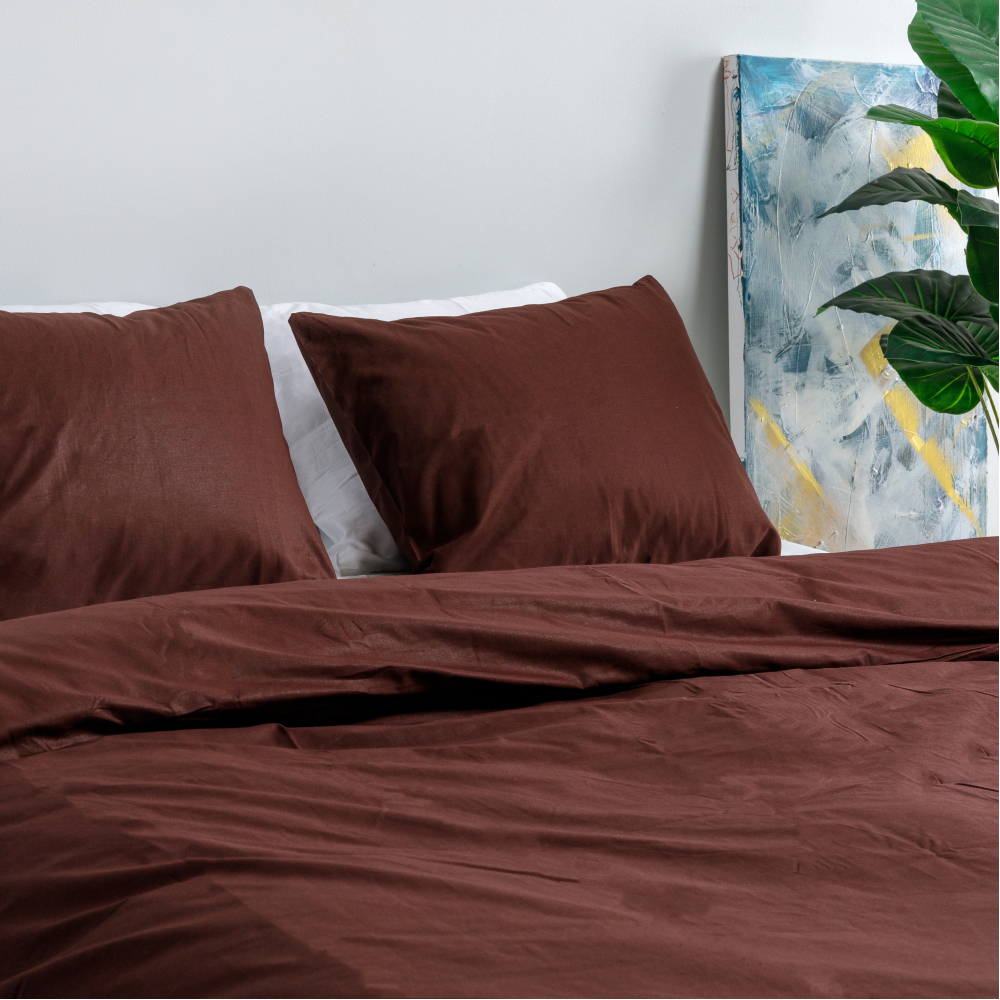 Bedding Set „Classic rust“. Cotton bedding sets, 140x200 cm