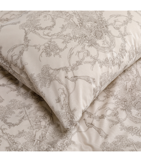 Bedding Set „Toile de Jouy grey“. Cotton bedding sets