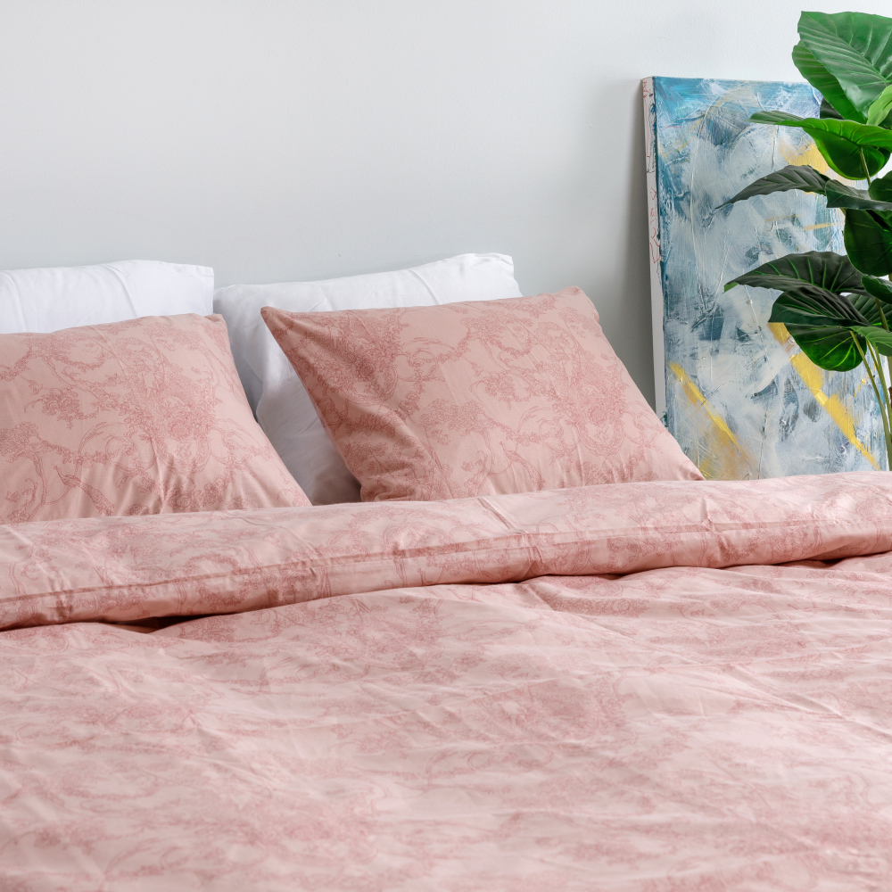 Bedding Set „Toile de Jouy caffe“. Cotton bedding sets, 140x200 cm, 200x220 cm