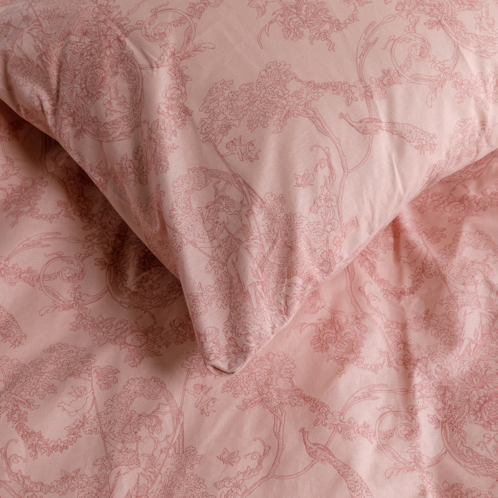 Bedding Set „Toile de Jouy caffe“. Cotton bedding sets, 140x200 cm, 200x220 cm