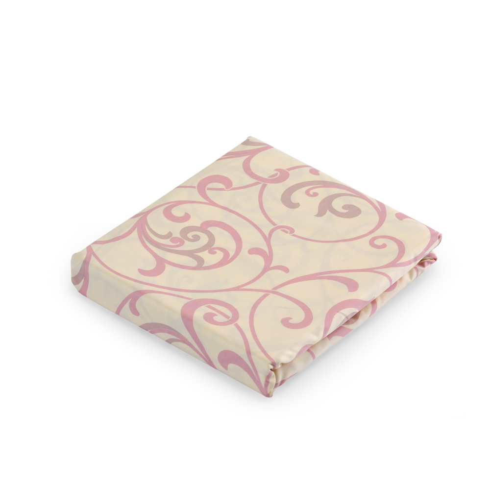 Premium Sateen Bedding Set „Pink curls“. Pink bedding, 160x200 cm, 200x200 cm, 200x220 cm