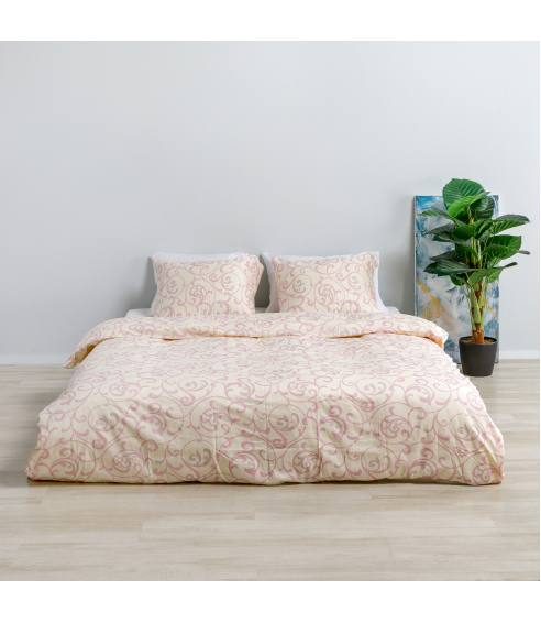 Premium Sateen Bedding Set „Pink curls“. Satin bedding sets