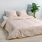 Premium Sateen Bedding Set „Pink curls“. Pink bedding, 160x200 cm, 200x200 cm, 200x220 cm