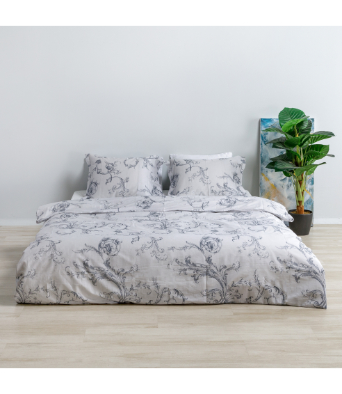 Premium Sateen Bedding Set „Michelle grey“. Satin bedding sets