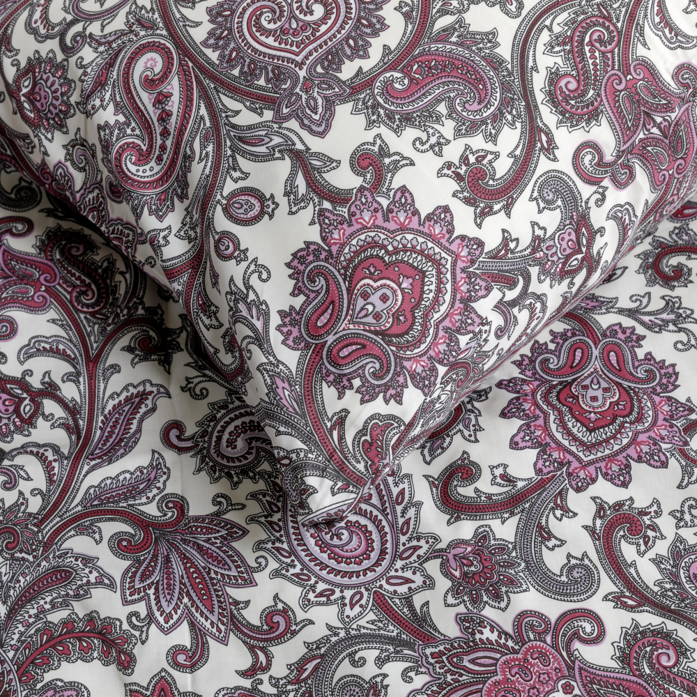 Premium Sateen Bedding Set „Burgundy“. Patterned bedding sets, 160x200 cm