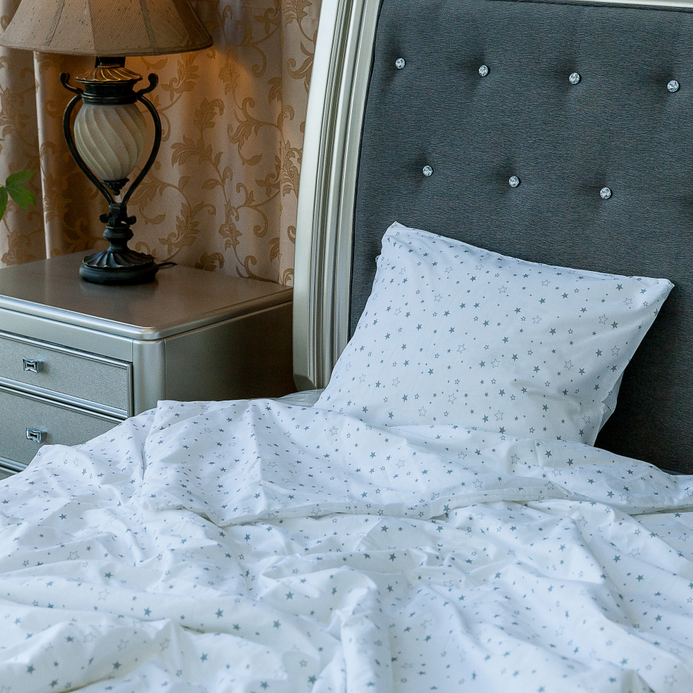 Bedding Set „Ad astra grey“. Kids bedding, 140x200 cm