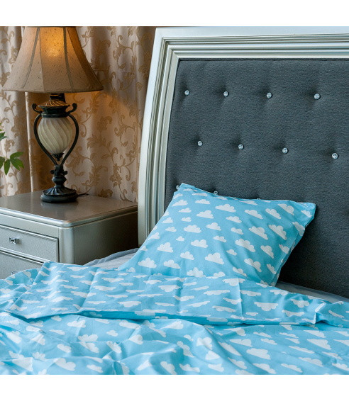 Children’s Bedding Set „Blue Clouds“. Cotton bedding sets