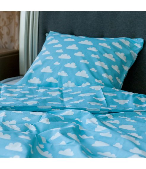 Children’s Bedding Set „Blue Clouds“. Cotton bedding sets