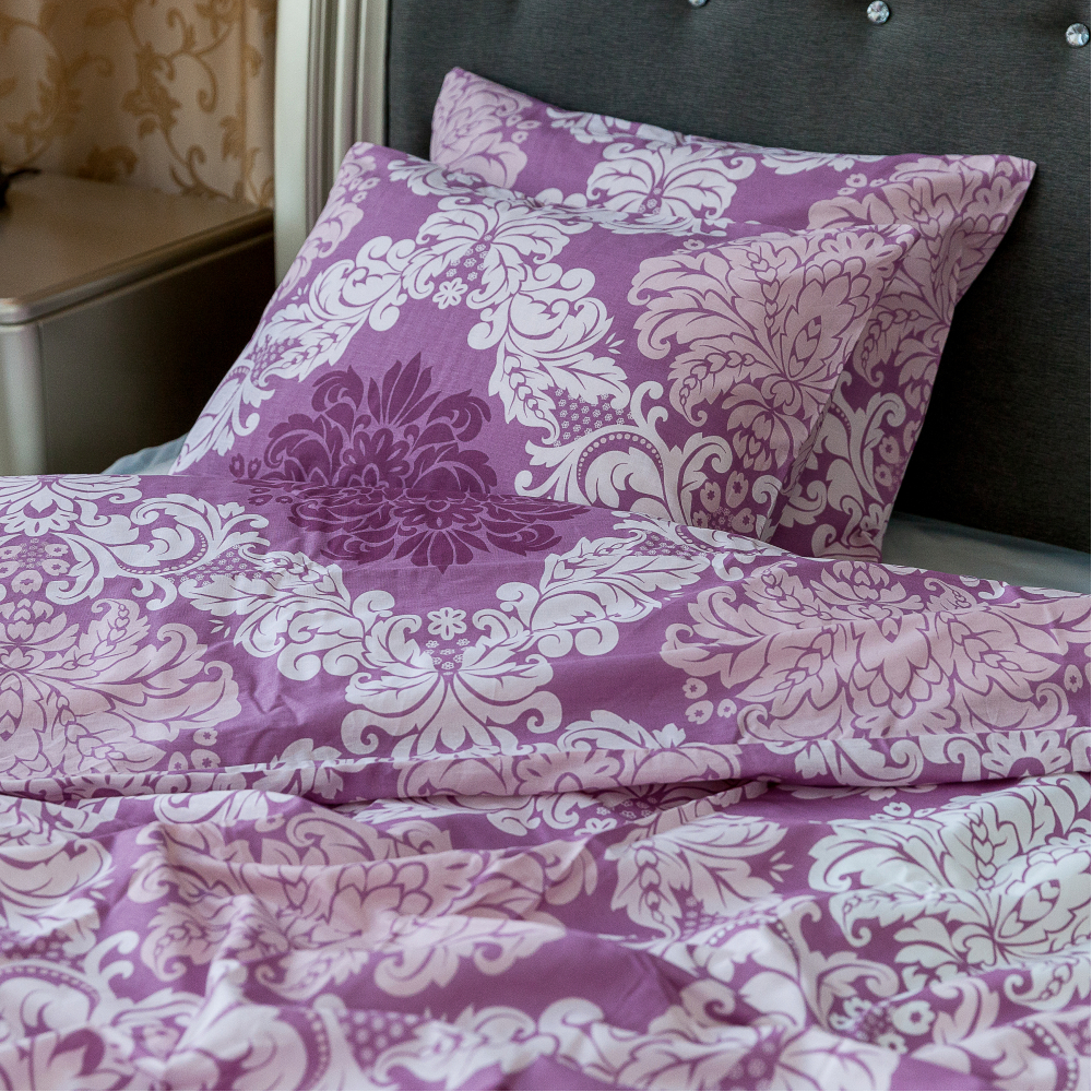Bedding Set „Mona purple“. Cotton bedding sets, 140x200 cm