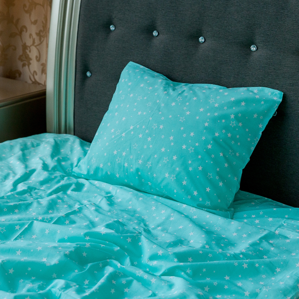 Bedding Set „Green Stars“. Kids bedding, 140x200 cm