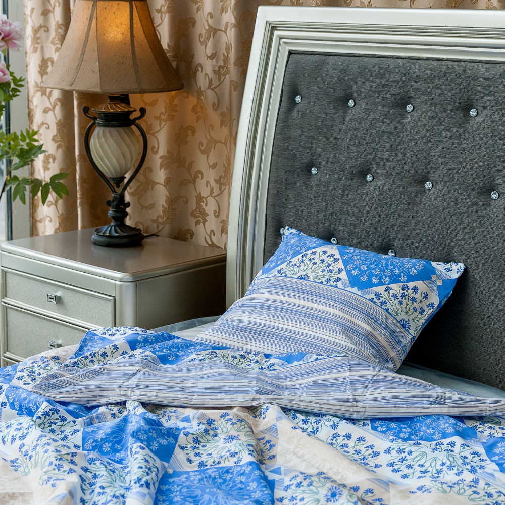 Bedding Set „Cornflower“. Cotton bedding sets, 140x200 cm