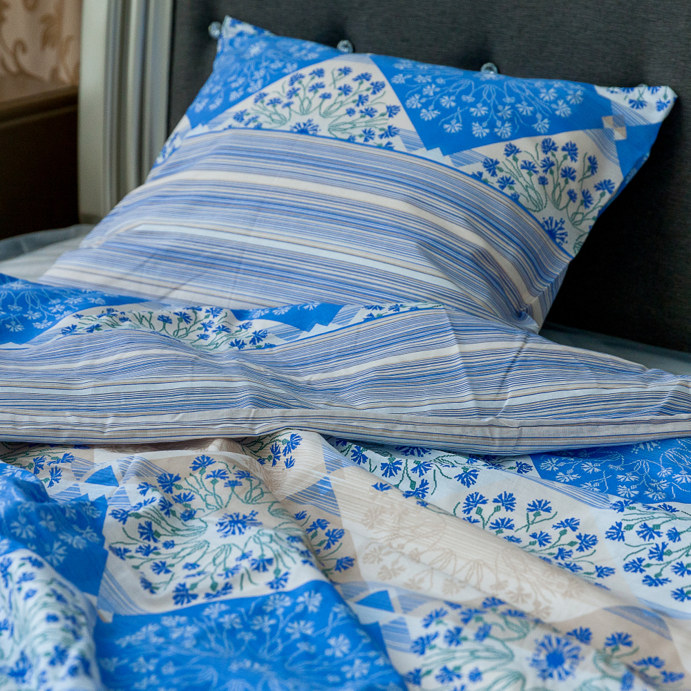 Bedding Set „Cornflower“. Cotton bedding sets, 140x200 cm
