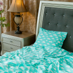 Children’s Bedding Set „Green Clouds“. Bedding sets 140x200, 140x200 cm