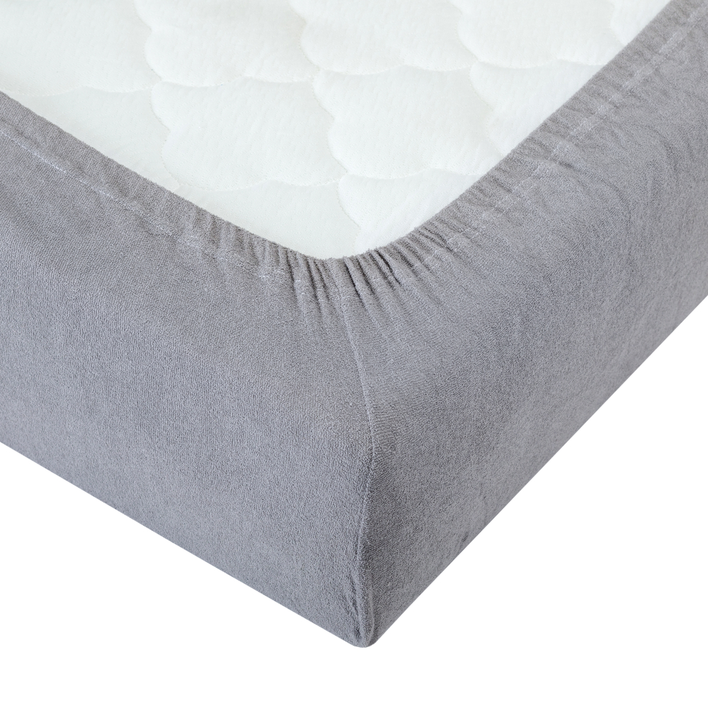 Terry fitted sheet „Grey“. Fitted sheets 180x200, 90x200 cm, 140x200 cm, 180x200 cm