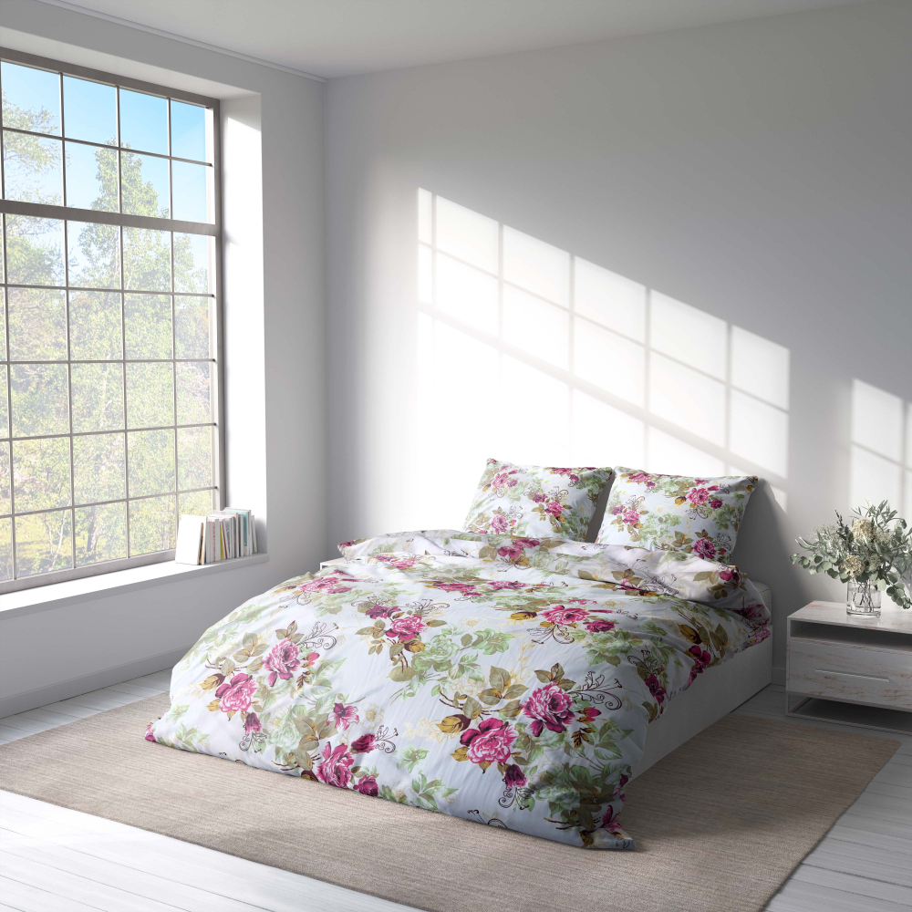 Bedding Set „Finesse“. Bedding sets with plants, 140x200 cm, 160x200 cm, 180x200 cm, 200x200 cm, 200x220 cm