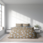 Premium Sateen Bedding Set „Florado“. Bedding sets with plants, 140x200 cm, 150x200 cm, 160x200 cm, 180x200 cm, 200x200 cm, 200x220 cm