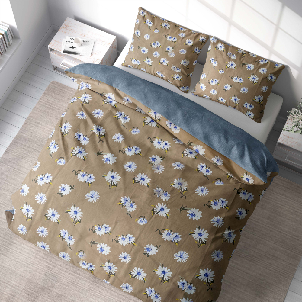 Premium Sateen Bedding Set „Florado“. Bedding sets with plants, 140x200 cm, 150x200 cm, 160x200 cm, 180x200 cm, 200x200 cm, 200x220 cm