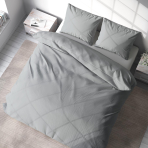 Bedding Set „Harbor“. Bedding sets 155x200, 140x200 cm, 150x200 cm, 160x200 cm, 200x200 cm, 200x220 cm, 220x240 cm. Stylish light grey bedding set, enhancing your bedroom with a calm and sophisticated look.