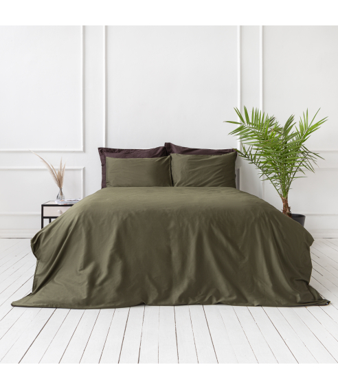 Premium Sateen Bedding Set „Moss green“. Satin bedding sets