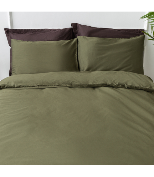 Premium Sateen Bedding Set „Moss green“. Satin bedding sets