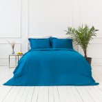 Premium Sateen Bedding Set „Turquoise“. Blue bedding sets, 200x200 cm