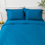 Premium Sateen Bedding Set „Turquoise“. Blue bedding sets, 200x200 cm