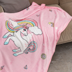 Kids’ blanket „Unicorn“. Kids bedding, 100x150 cm