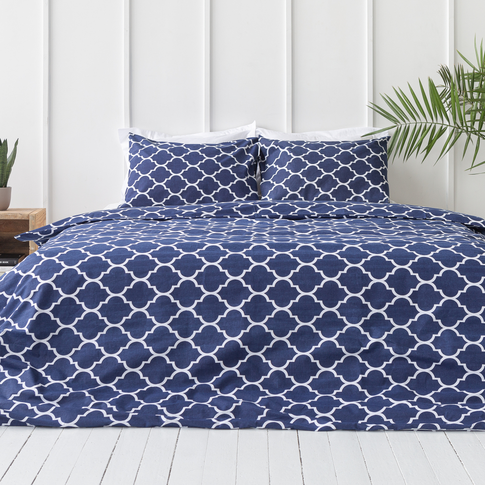 Bedding Set „Morocco dark blue“. Blue bedding sets, 140x200 cm